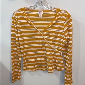 Mustard and White Striped Long Sleeve